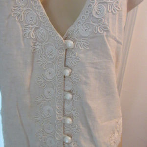 CREAMY TOP VEST SOUTACHE LINED Small URBAN ISSUE